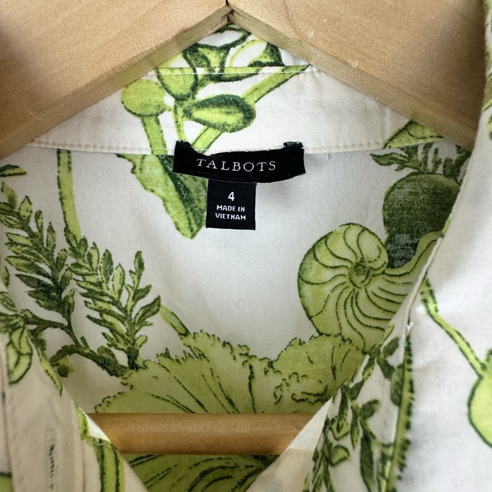 TALBOTS Modern Poplin Smocked Midi Dress size 4 Branching Floral EUC  P252036174 - Picture 6 of 16